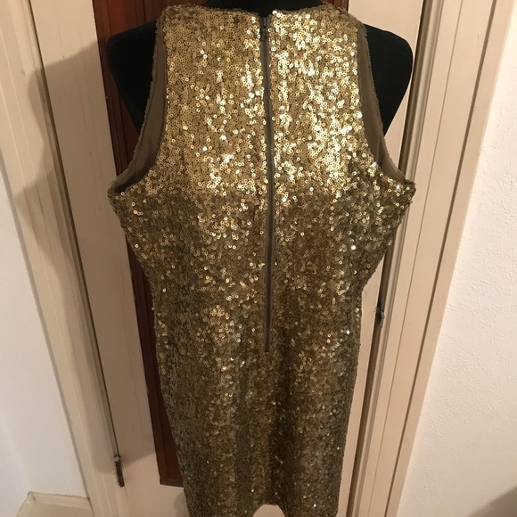 Gold dress Alice & Olivia sequin shift bridal - Picture 8 of 8